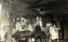 No.1 Ward decorated for Christmas, No.1 New Zealand General Hospital, Brockenhurst, England. 1917.